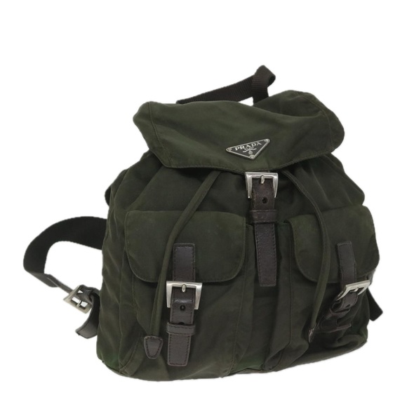 PRADA Backpack Nylon Khaki Auth 57050 - Picture 1 of 16